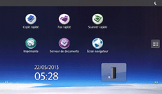 Illustration de l'écran du panneau de commande