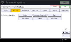 Illustration de l'écran du panneau de commande
