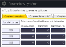Illustration de l'écran du panneau de commande