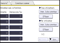 Illustration de l'écran du panneau de commande