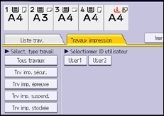 Illustration de l'écran du panneau de commande