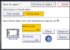 Illustration de l'écran du panneau de commande