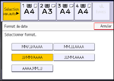 Illustration de l'écran du panneau de commande