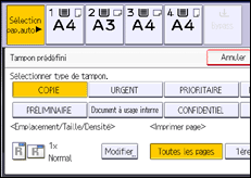 Illustration de l'écran du panneau de commande