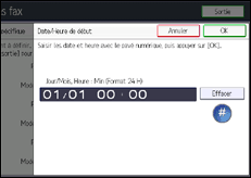 Illustration de l'écran du panneau de commande