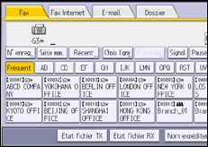 Illustration de l'écran du panneau de commande