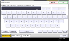 Illustration de l'écran du panneau de commande