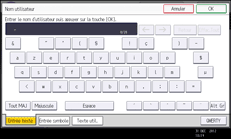 Illustration de l'écran du panneau de commande
