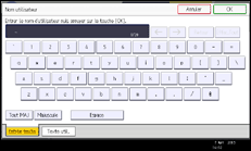 Illustration de l'écran du panneau de commande