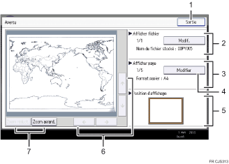 Illustration numérotée du panneau de commande