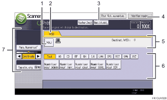 Illustration numérotée du panneau de commande