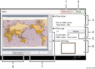 Illustration numérotée du panneau de commande