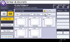 Illustration de l'écran du panneau de commande