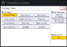 Illustration de l'écran du panneau de commande