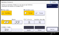 Illustration de l'écran du panneau de commande