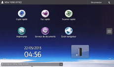 Illustration de l'écran du panneau de commande