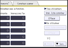 Illustration de l'écran du panneau de commande