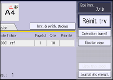 Illustration de l'écran du panneau de commande