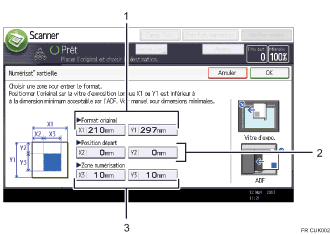 Illustration numérotée du panneau de commande