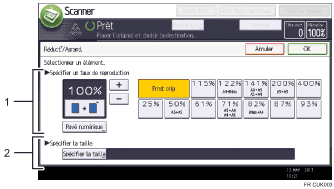 Illustration numérotée du panneau de commande