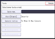 Illustration de l'écran du panneau de commande