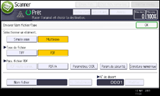 Illustration de l'écran du panneau de commande