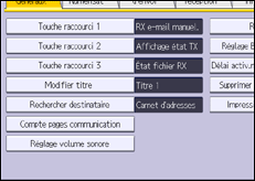 Illustration de l'écran du panneau de commande