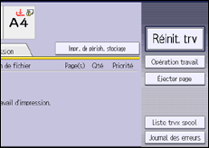 Illustration de l'écran du panneau de commande