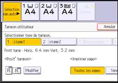 Illustration de l'écran du panneau de commande