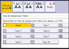 Illustration de l'écran du panneau de commande