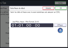 Illustration de l'écran du panneau de commande
