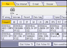 Illustration de l'écran du panneau de commande