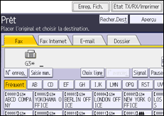 Illustration de l'écran du panneau de commande