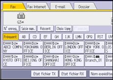 Illustration de l'écran du panneau de commande