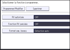 Illustration de l'écran du panneau de commande