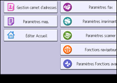 Illustration de l'écran du panneau de commande