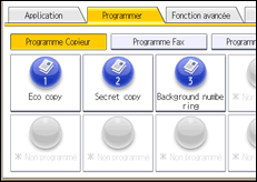 Illustration de l'écran du panneau de commande