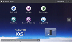 Illustration de l'écran du panneau de commande