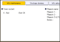 Illustration de l'écran du panneau de commande