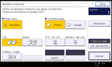 Illustration de l'écran du panneau de commande