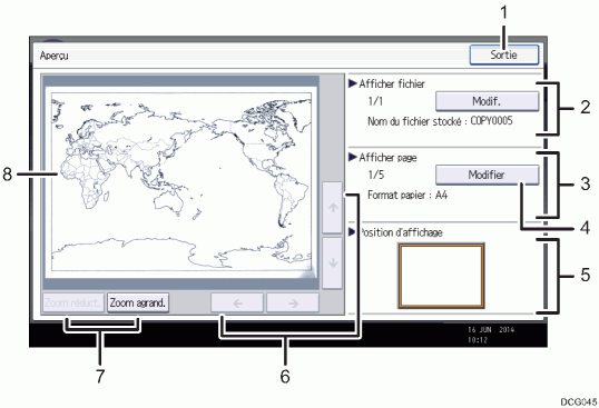 Illustration numérotée du panneau de commande