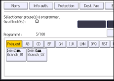 Illustration de l'écran du panneau de commande