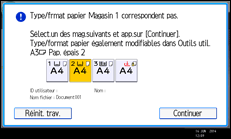 Illustration de l'écran du panneau de commande