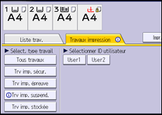 Illustration de l'écran du panneau de commande
