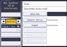 Illustration de l'écran du panneau de commande