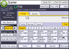 Illustration de l'écran du panneau de commande