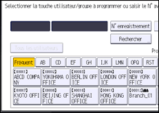 Illustration de l'écran du panneau de commande