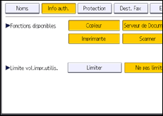 Illustration de l'écran du panneau de commande