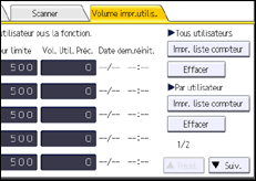 Illustration de l'écran du panneau de commande