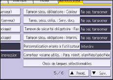 Illustration de l'écran du panneau de commande